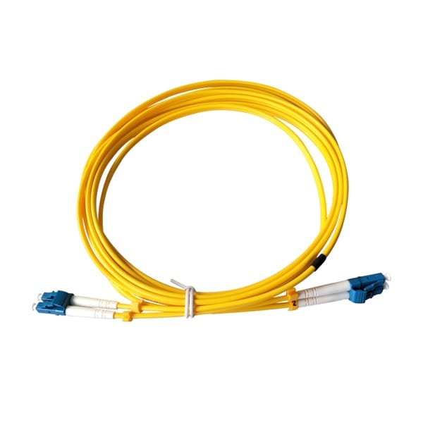 20km transmission lc to lc patch cord single mode duplex yellow 3mm 3 meter g657a1 lszh, il 0.2db
