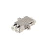 fttx ftth adapter lc to lc metal housing, duplex coupling, silver with mounting ears, zinc alloy