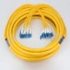 12 cores fiber breakout cable lc upc lc upc connectors both sides 30cm 2.0mm, single mode smf yellow