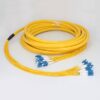 12 cores fiber breakout cable lc upc lc upc connectors both sides 30cm 2.0mm, single mode smf yellow