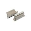 4 way lc female to lc female adapter, zinc alloy material, white caps, rack mount in fiber patch panel