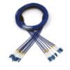 8 core armored fiber optic patch cable lc upc lc upc singlemode g.652d pvc blue sheath, 15 mts