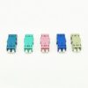 fiber lc adapter duplex multimode om4 mm rose red, w/o flange, one piece body with metal clip