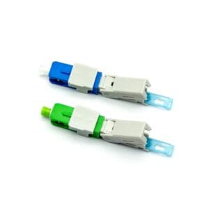 ftth fiber access sc upc fast connector lx16 for 2x3mm, 2x1.6mm, 3mm, 2mm cable with flat clamps at boot, 0.5db loss