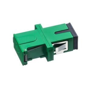 sc adapter with shutter side open with spring, 9/125um os1, sm no flange, welded split body