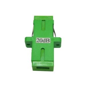 sc apc single mode fiber attenuator, simplex, os2, 20db, green