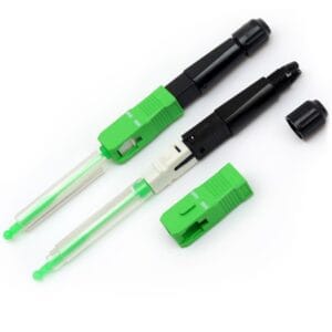 sc apc fusion splice on connector 95mm with stainless steel heat shrink protectors, 100pcs/pack, g657a2 fiber