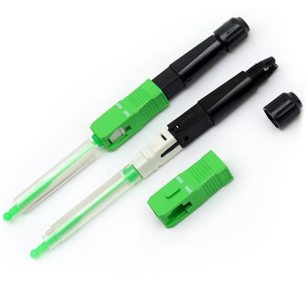 sc apc fusion splice on connector 95mm with stainless steel heat shrink protectors, 100pcs/pack, g657a2 fiber