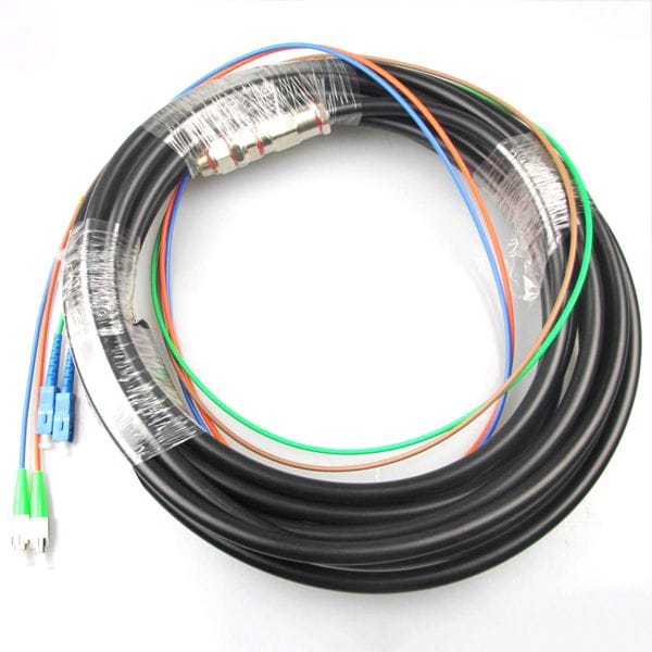 2 core waterproof drop cord fc sc fiber patch cord assembly with aluminum plugs, 1310/1550nm, smf cable