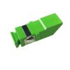 sc adapter with shutter, single mode apc green, with flange, laser protection, metal clip