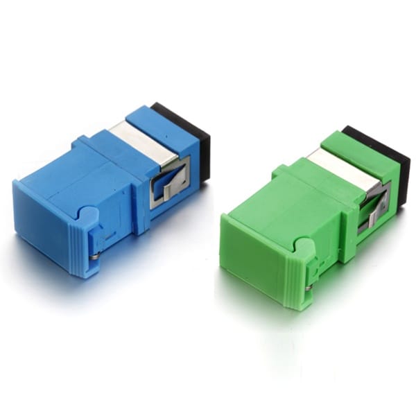 sc sm adapter apc simplex green, w/o flange, metal clip with dust cap, 50pcs/box