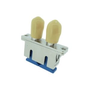 metal fiber st to sc adapter, duplex, female to female adapter, st yellow caps, sc blue cover