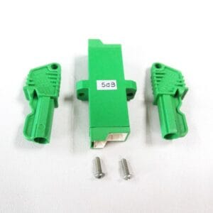 e2000/apc fiber optic attenuator single mode 5db, female to female, green r&m housing