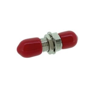 sma905 to fc adapter, simplex, round, multi mode female to female adapter, red plastic protection cover