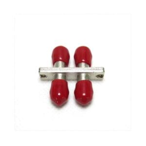 duplex rectangle st fiber adapter, zinc alloy, red protective dust caps, il<0.1db, female to female