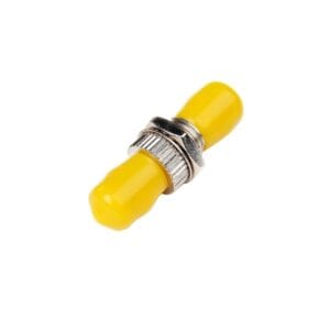 st st adapter, simplex, female to female, zinc alloy, yellow dust cap, sm&mm