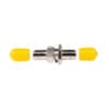 st st adapter, simplex, female to female, zinc alloy, yellow dust cap, sm&mm
