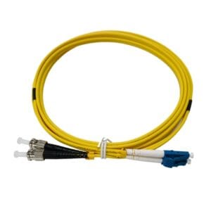 st lc patch cord single mode duplex 9/125um yellow g652d pvc 3mm zip cord with cilp, 1pc/bag, 200pcs/carton