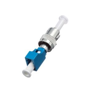 st male to lc female hybird fiber optic adapter, single mode upc, blue lc female connector, st male connector