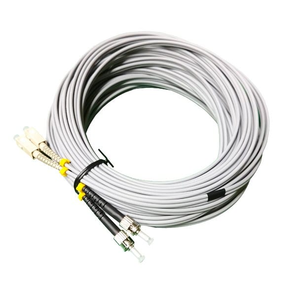 2 cores armored st sc multimode patch cord, mm duplex slzh 30m gray with stainless steel spiral tube for outdoor ruse
