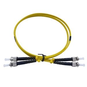 telecom st to st patch cord single mode duplex os1 9/125um yellow g657 lszh zip cord, open head,1 meter