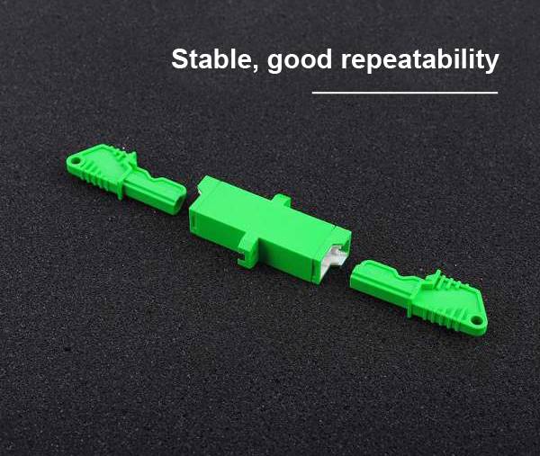 e2000/apc fiber optic attenuator single mode 5db, female to female, green r&m housing