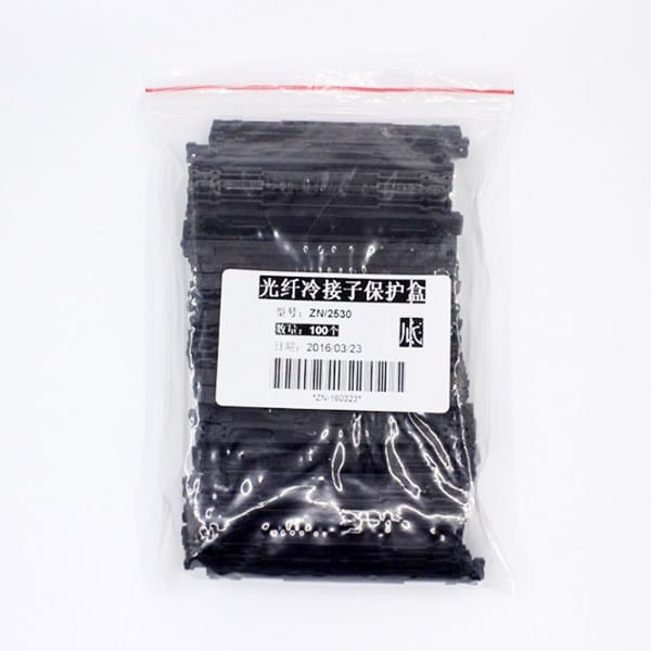 250um bare fiber mechanical splice connectors,100pcs/pack, black, abs, aluminum groove, single mode fiber and multimode splicing
