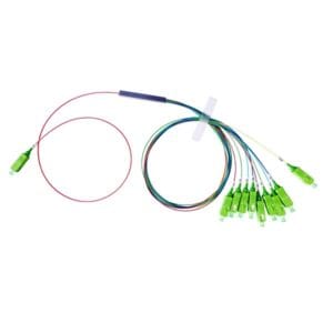 fiber optic splitter 1×9 unbalanced 50/50 1x2 coupler + 1x8 splitter