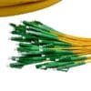 multi cores fiber cable patch cord 48cores sm g.652d pvc, breakout cable 2.0mm 30cm with lc apc connectors, yellow