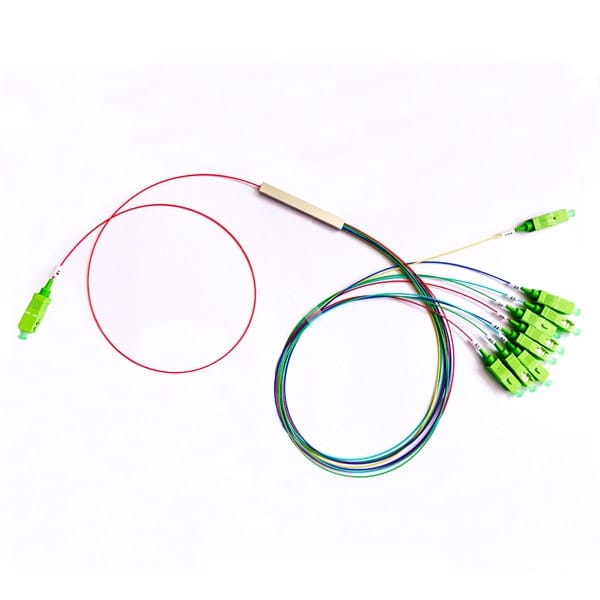 fiber optic splitter 1×9 unbalanced 50/50 1x2 coupler + 1x8 splitter