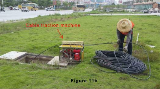 图11 市区管道光缆施工