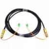 fttx duplex service drop wire fc fc patch cord, apc green connector, custom inner fiber unit 3.0mm red yellow, outer sheath pe jacket black 9.6mm