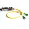 fttx duplex service drop wire fc fc patch cord, apc green connector, custom inner fiber unit 3.0mm red yellow, outer sheath pe jacket black 9.6mm