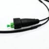 figure 8 fiber cable pre terminated optical fiber connectors sc/apc(with rubber to protect connection with fiber termination box) one side, sc/apc metal housing connector on other side, corning g657a2, black