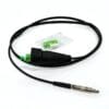figure 8 fiber cable pre terminated optical fiber connectors sc/apc(with rubber to protect connection with fiber termination box) one side, sc/apc metal housing connector on other side, corning g657a2, black