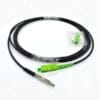 pre connect figure 8 fiber optic cable patch cord 1 core single mode sm corning g657a2 length 1m each side fan out 0.5m length with 3mm patch cord sc apc to sc apc, one side metal housing, one side with rubber boot, max. 120n breaking load