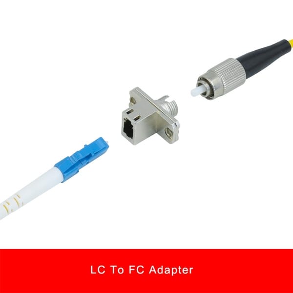 LC to FC Adapter for Fiber Optic Cable, Simplex, Metal, with Dust Caps Protection, SM or MM Fiber Optional 插图 1 4 lc to fc adapter, simplex, metal, with dust caps protection, sm or mm fiber optional