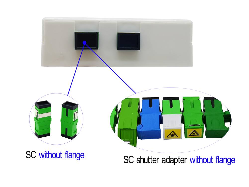 fat box in ftth,with 2 sc ports, single mode fiber smf 900um pigtails 1.5 mts, gradient surface