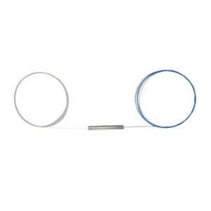 gpon optical fiber splitter 1x4 bare fiber white in, blue out, 1meter 250um coating fiber, single mode sm, 2pcs/blister box