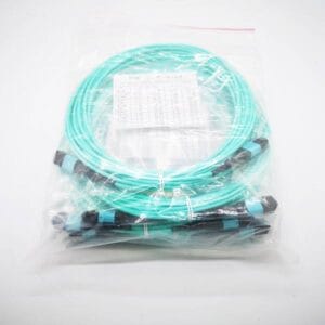 40g qsfp 8 fiber mtp mtp patch cord om3 mm 50/125um, 12 cores micro cable 3mm round lszh aqua 10m, type b