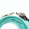 immersion liquid colling 100g qsfp28 to 4x25g sfp28 aoc active optical cable, om3 5m aqua short reach