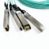 immersion liquid colling 100g qsfp28 to 4x25g sfp28 aoc active optical cable, om3 5m aqua short reach