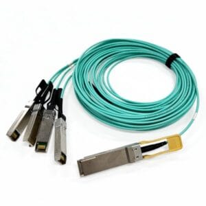 immersion liquid colling 100g qsfp28 to 4x25g sfp28 aoc active optical cable, om3 5m aqua short reach