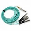 immersion liquid colling 100g qsfp28 to 4x25g sfp28 aoc active optical cable, om3 5m aqua short reach