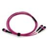 200g mpo 24 fiber cable to 2x12 100g fiber mtp mpo fiber breakout cable, mm om4 50um violet