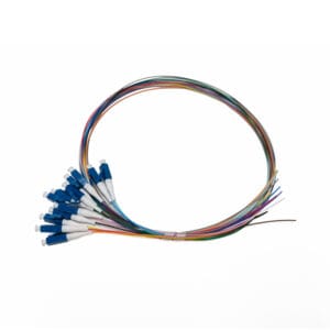 12 strand os2 single mode lc fiber pigtail, 0.9mm tight buffer, 2.0mm pvc jacket, custom length 1 20m, upc/apc optional