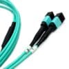 16 fibers mtp fanout cable with breakout kit, mm om3 50/125um aqua, lszh 4 meter (2x8 mpo connectors)