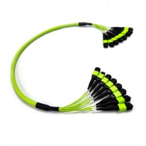 mtp to mtp cable 96 cores to 6x12f mtp fanout cable, om4 violet, multimode 1 meter