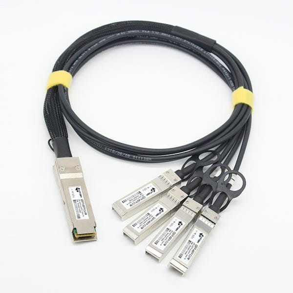 optical dac cable qsfp+ to 4x sfp+ 10g 5meter, twinax copper cable, pvc black 24awg