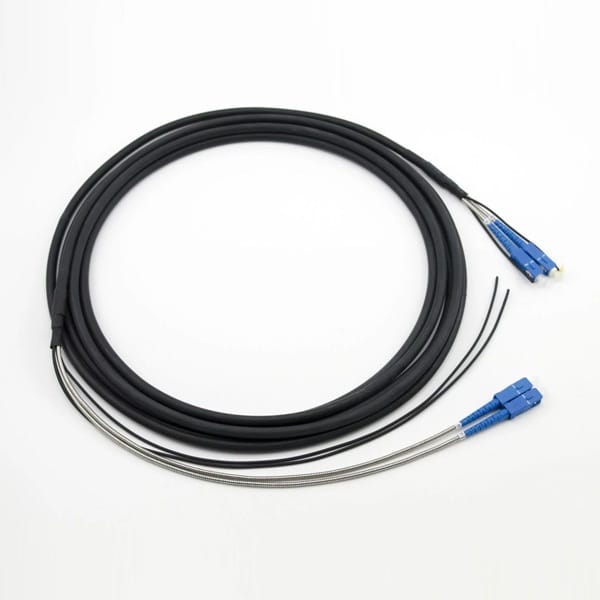 ftta patch cord dlc armored cable with steel spiral tube – waterproof outdoor sc/lc sm
